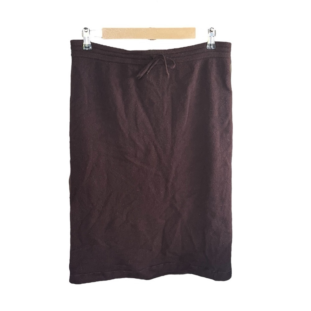 Ralph Lauren Brown Pencil Skirt Knee-Length Work Style Merino Cashmere Angora